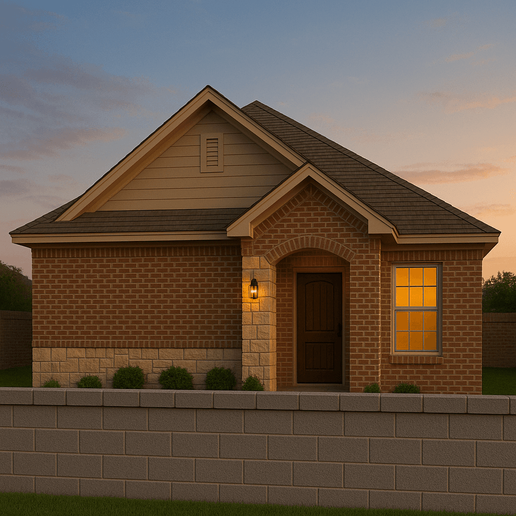 Concrete block retaining wall installed by Omega Masonry in Plano, Texas