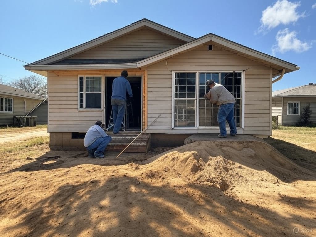 Before and after tuckpointing showing restored mortar joints on a Dallas brick chimney