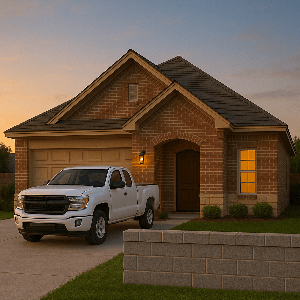 Freshly constructed CMU wall on a residential property in Frisco, TX by Omega Masonry